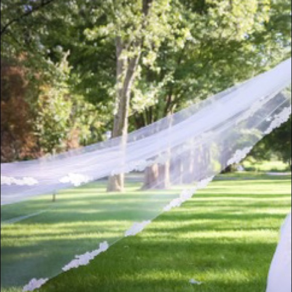 Wedding veil with lace trim